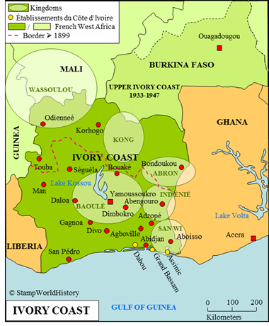 Postal history Ivory Coast