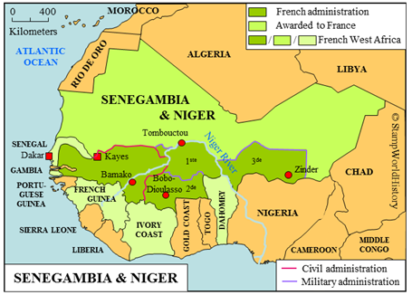Postal history Senegambia & Niger