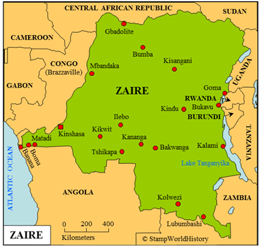 Postal history Zaire