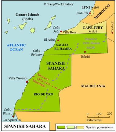 Postal history Spanish Sahara