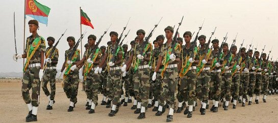 The Eritrean army. Shortly after independence compulsory conscription of indefinite length was introduced for both men and women. The often many years of service combined with the harsh conditions are one of the paramount reasons for Eritreans to flee the country.