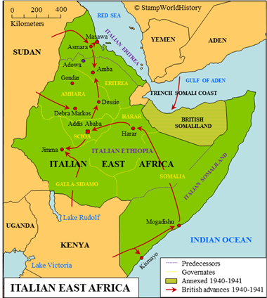 Postal history Italian East Africa