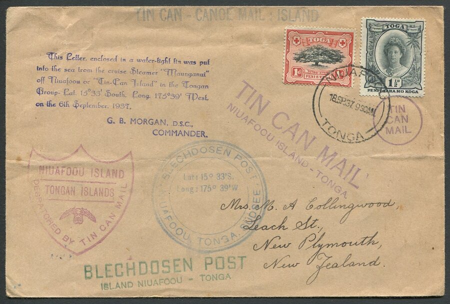 Postal history Niuafo'ou - Tin Can Island