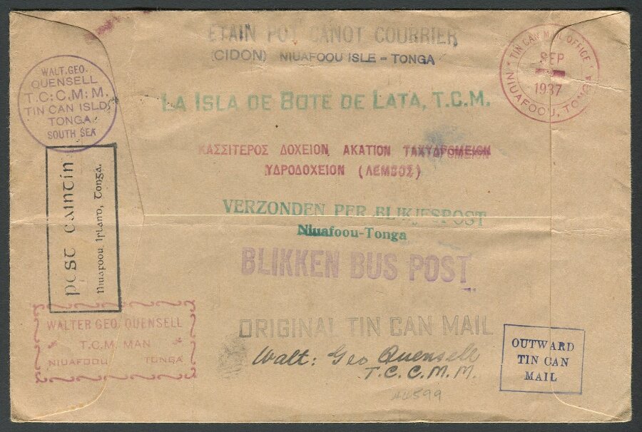 Postal history Niuafo'ou - Tin Can Island