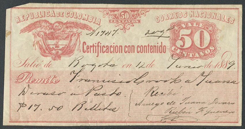 Postal history Colombia