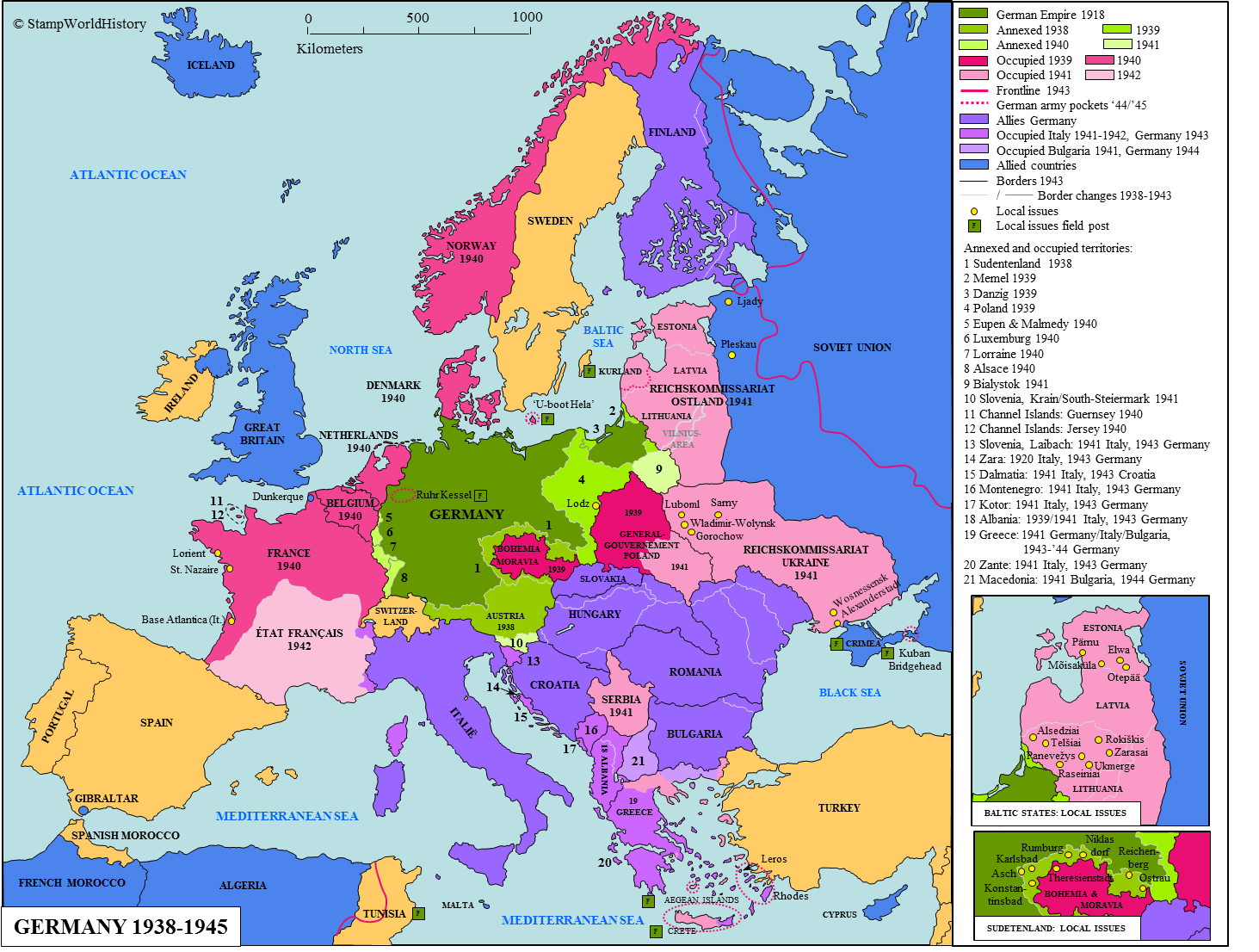 Germany 1938-1945 | Map | StampWorldHistory