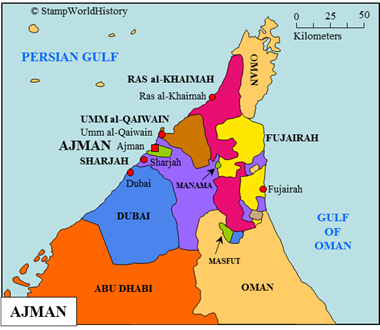 Postal history Ajman