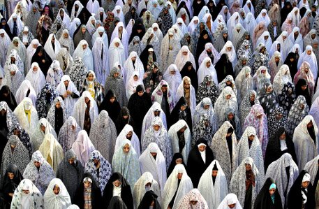 Women at prayer, Tehran