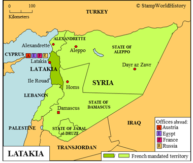 Postal history Latakia