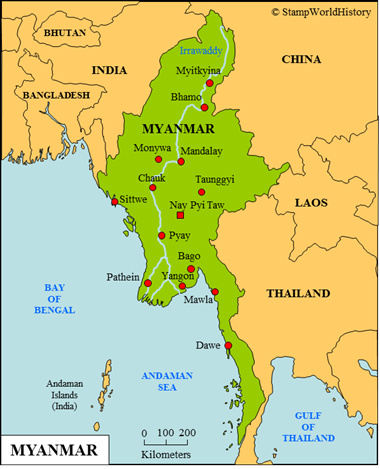 Postal history Myanmar