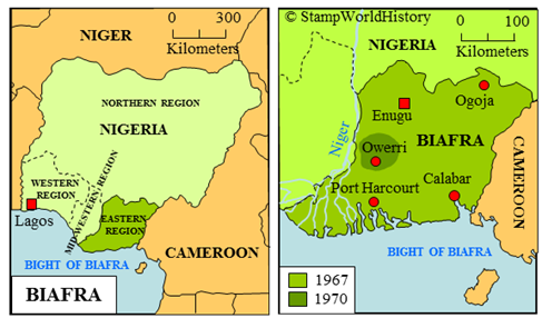 Postal history Biafra Map