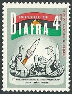 Postal history Biafra Map Stamp