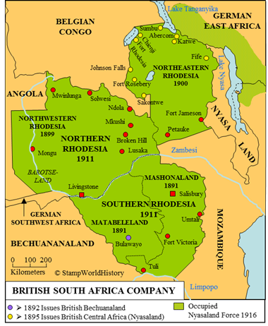 Postal history British South Africa Company