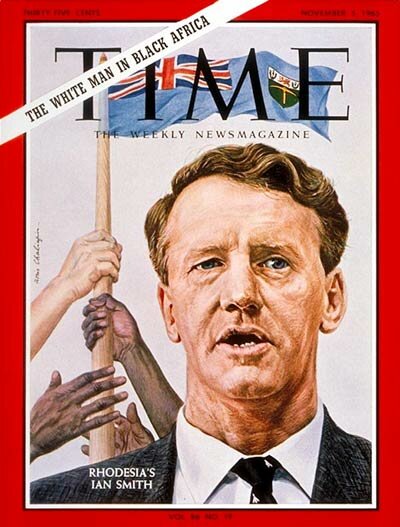 Ian Smith - Leader of the white minority government of Rhodesia on the cover of Time Magazine November 1965