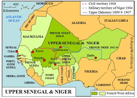 Postal history Upper Senegal & Niger