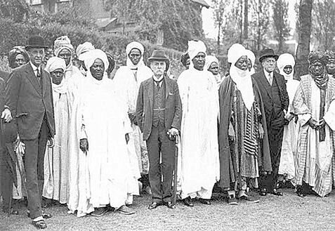 Frederick Lugard with Hausa Emirs in 1900. Lugard was High Commissioner of Northern Nigeria from 1900 until 1906