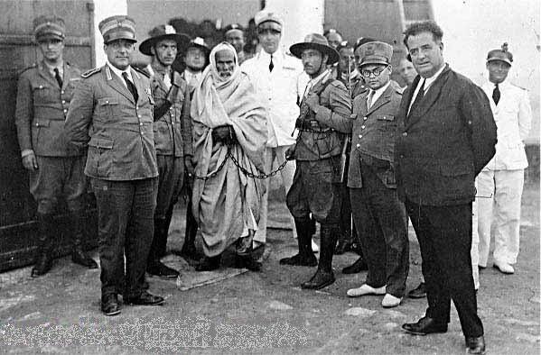 Omar Mukhtar at his arrest in 1931. Omar Mukhtar was the leader of the Senussi forces fighting Italy in Italian Cyrenaica. When the Italians had established themselves in most of Italian Cyrenaica he continued to fight a guerrilla war from the Kufra region until his capture in 1931. 