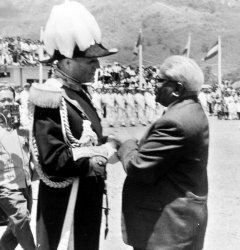 The British governor and the Mauritian prime minister on Independence Day 1968.