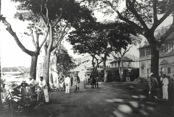 The waterfront in Papeete, Tahiti in the 1930's.