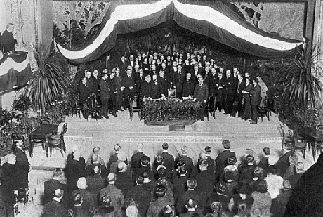 The proclamation of independence in November 1918.