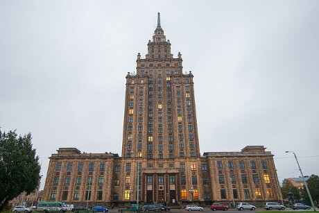 The Latvia Academy of Sciences is a classic example of the Soviet era architecture.